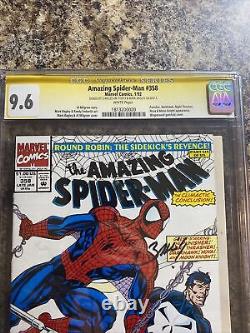 Spider-Man incroyable #358 CGC 9.6 SS Stan Lee Bagley signé! Punisher Moon Knight