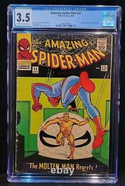 Spider-Man incroyable #35 (1966) CGC 3.5 2e apparition de l'Homme en Fusion/Stan Lee