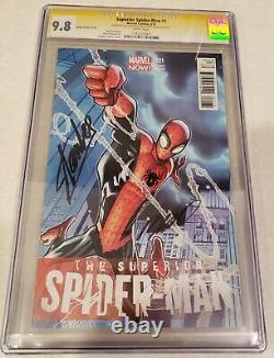 Spider Supérieur-man #1 Cgc 9,8 150 Variante Signée Par Stan Lee & Humberto Ramos
