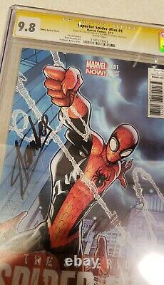 Spider Supérieur-man #1 Cgc 9,8 150 Variante Signée Par Stan Lee & Humberto Ramos