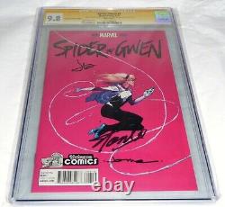 Spider-gwen #1 Cgc Ss 3x Signature Autographe Stan Lee Latour Opena Yesteryear