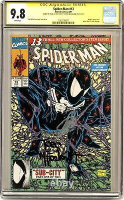 Spider-man 13 Cgc 9.8 Ss White Pg Signé Par Stan Lee Et Todd Mcfarlane! Morbius