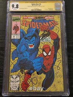 Spider-man #15 Cgc 9.8 Ss Signé Stan Lee & Erik Larsen 1er Masterblaster 2x