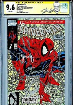 Spider-man 1990 1 Cgc 9,6 Ss X3 Variante Platinum Stan Lee Mcfarlane Romita Sr Wp