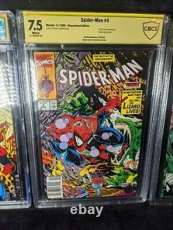 Spider-man #1-5 Todd Mcfarlane Signé Par Stan Lee Exécution Complète Cgc/cbcs Rare
