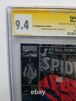 Spider-man #1 Cgc 9,4 Nm Ss Silver 1990 Signé 2x Stan Lee & Todd Mcfarlane 2011