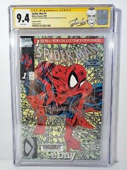 Spider-man #1 Cgc 9.4 Ss (1990) Platinum Edition Sig De Stan Lee & Mcfarlane