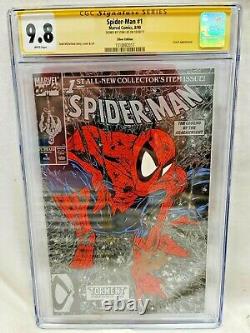 Spider-man #1 Cgc 9.8 Silver Signé Stan Lee Todd Mcfarlane Art! Sm #1 Hommage