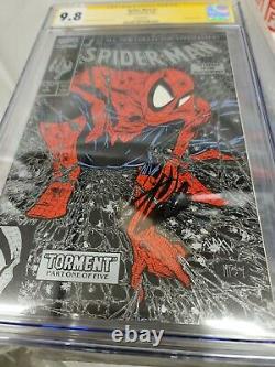 Spider-man #1 Cgc 9,8 Silver Signed By Stan Lee Todd Mcfarlane Art! Sm 1 Homage