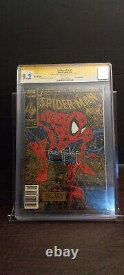 Spider-man #1 Cgc Ss 9.2 Gold Upc Edition Mcfarlane Stan Lee Only 184 Copies would be translated to: Spider-man #1 Cgc Ss 9.2 Édition Gold Upc Mcfarlane Stan Lee Seulement 184 Copies.