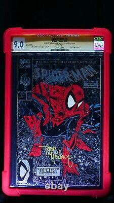 Spider-man #1 Couverture En Argent 9.0 Cgc Stan Lee Et Todd Mcfarlane