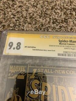 Spider-man # 1 Upc Gold Edition Cgc 9.8 Ss Signé Par Stan Lee & Todd Mcfarlane