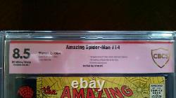 Spider-man Amazing #14 Cbcs 8.5 (comme Cgc) Signé Stan Lee 1er Green Goblin Cley
