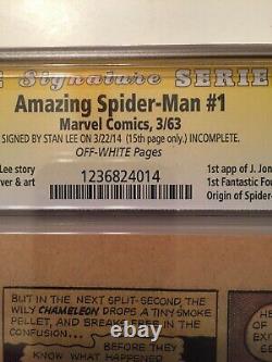 Spider-man Amazing 1 Cgc Ng 15 Page Signé Par Stan Lee