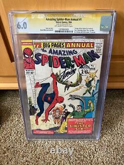Spider-man Amazing Annuel # 1 (1964) 1er Sinister Six Signé Stan Lee Cgc 6.0