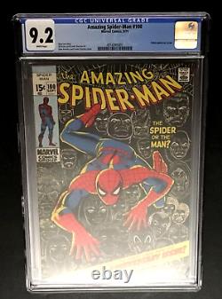 Spider-man étonnant #100 Cgc 9.2 Wp Numéro anniversaire Stan Lee Marvel Comics 1971