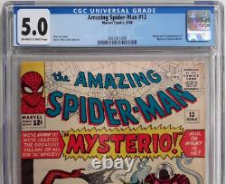 Spider-man étonnant #13 Cgc 5.0 1964, première apparition de Mysterio par Marvel