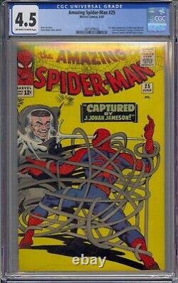 Spider-man étonnant #25 Cgc 4.5 Histoire de Stan Lee Couverture et art de Steve Ditko