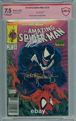 Spider-man étonnant #316 Cbcs 7.5 Venom signé Stan Lee Todd Mcfarlane Pas Cgc