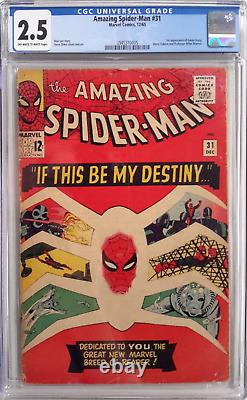 Spider-man étonnant #31 Cgc 2.5 1965 Marvel 1ère apparition de Gwen Stacy par Stan Lee et Steve Ditko