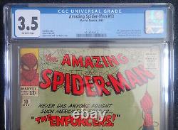 Spider-man incroyable #10 ? CGC 3.5 OW ? 1er Big Man & the Enforcer 1964 Stan Lee
