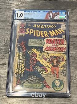 Spider-man incroyable #15 Cgc 1.0 Fr 1964 1ère apparition de Kraven Marvel Comics
