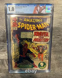 Spider-man incroyable #15 Cgc 1.0 Fr 1964 1ère apparition de Kraven Marvel Comics