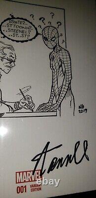 Spider-man incroyable #1 Cgc Ss, une œuvre unique avec la signature et le dessin de Stan Lee par Bradshaw