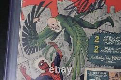 Spider-man incroyable #2 Cgc Ss 2.5 Stan Lee signé 1ère apparition de The Vulture 1963