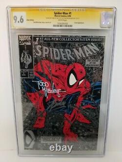 Spiderman #1 Silver Edition Cgc 9.6 Ss Signé Par Stan Lee & Todd Mcfarlane! 1990