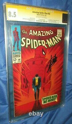 Spiderman Amazing #50 Cgc 8.5 Ss Signé Stan Lee - 1ère Apparition De Kingpin