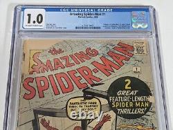 Spiderman Incroyable #1 cgc 1.0 (Premier Spiderman en solo / Premier Jonah Jameson) 1963