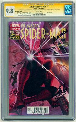 Stan Lee Signé Numéro 1er Jour Cgc Ss 9.8 Amazing Spiderman #1 Alex Ross Variant