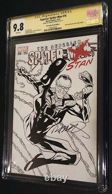 Superior Spider-man # 16 Cgc 9.8 Variante De Croquis Convention Stan Lee Signé Ramos