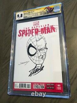 Superior Spider-man 1 Cgc Ss 9.8 Croquis Mark Bagley Signé Stan Lee Nyc Étiquette