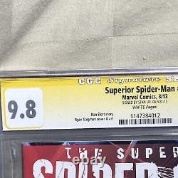 Superior Spiderman 1 Cgc 9.8 Ss Signé Stan Lee Dan Slott Couverture Régulière
