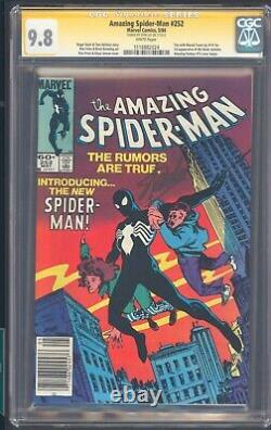 The Amazing Spider-man 252 Cgc 9.8 5/84 Ss Stan Lee 1ère Application De Costume Noir
