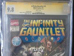 The Infinity Gauntlet # 1 Cgc 9.8 Variante De Kiosque À Journaux Rare Ss Stan Lee