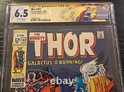 Thor #162 Ss Cgc 6.5 Seulement 11 Signed Stan Lee Galactus Film Rare Custom 1969