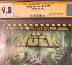 Totally Awesome Hulk 22 Cgc Ss 9.8 Signé Stan Lee 1st App Weapon H