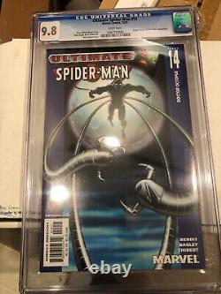 Ultimate Spider-man 14 Couverture d'art originale Bagley signée Stan Lee Cgc 9.8