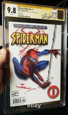 Ultimate Spider-man #1 Cgc 2x Ss 9,8 Variante Blanche Signée Par Stan Lee & Bagley