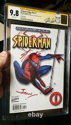 Ultimate Spider-man #1 Cgc 2x Ss 9,8 Variante Blanche Signée Par Stan Lee & Bagley