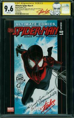 Ultimate Spider-man #1 Signé Et Croquis De Stan Lee 1/1 Cgc 9,6 Look Incrédible