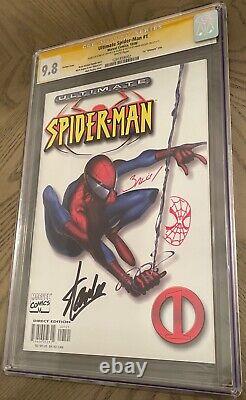 Ultimate Spider-man 1 White Variante Cgc 9,8 Ss Stan Lee & Mark Bagley Sketch