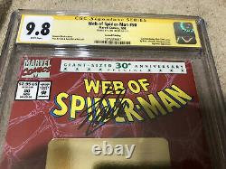 Web De Spider Man 90 Cgc Ss 9.8 Stan Lee Signé Incroyable Top 1 Or Hologram